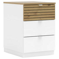 CONTAINER Weiß, Eiche Artisan  - Weiß/Eiche Artisan, KONVENTIONELL, Holzwerkstoff/Metall (45/66/55cm) - Voleo