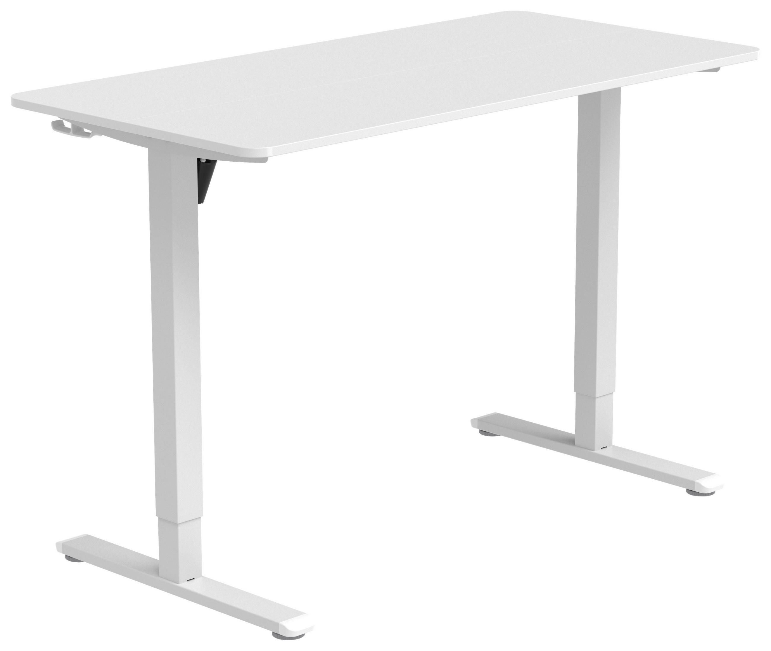 SCHREIBTISCH 120/60/70-115 cm Weiß elektrisch höhenverstellbar  - Weiß, MODERN, Holzwerkstoff/Kunststoff (120/60/70-115cm) - Livetastic