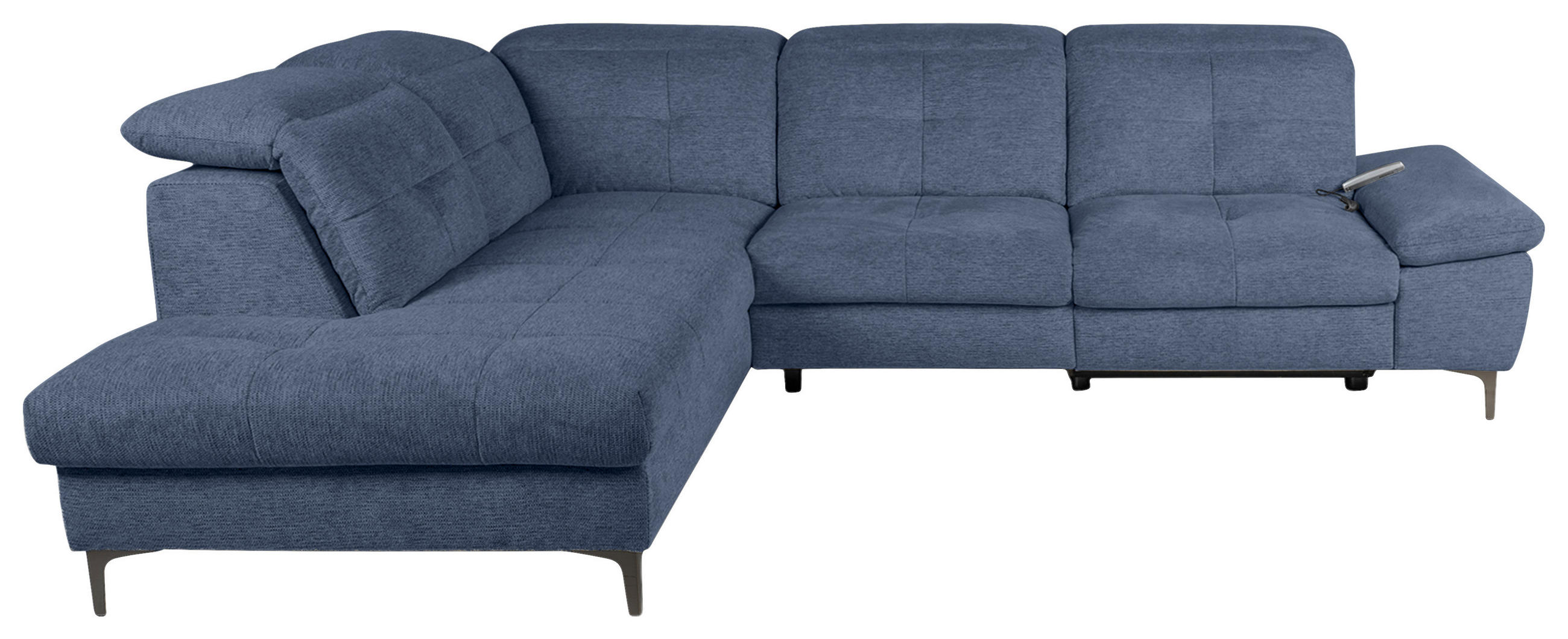 ECKSOFA Blau Webstoff  - Blau/Schwarz, KONVENTIONELL, Textil/Metall (225/288cm) - Carryhome