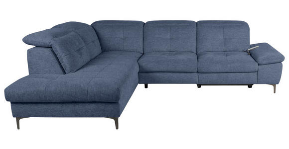 ECKSOFA Blau Webstoff  - Blau/Schwarz, KONVENTIONELL, Textil/Metall (225/288cm) - Carryhome