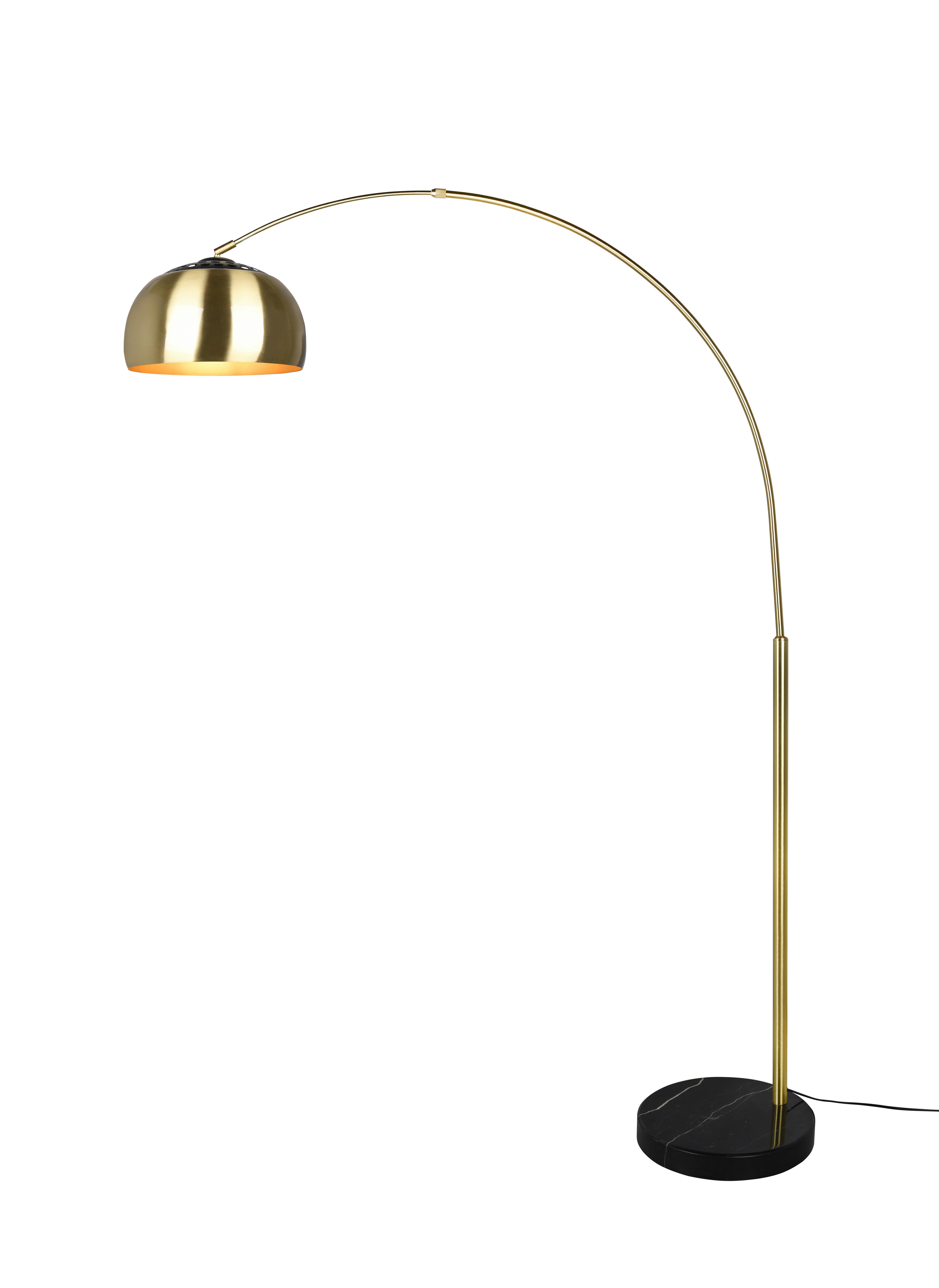 BOGENLEUCHTE 38,0/200 cm    - Messingfarben/Schwarz, KONVENTIONELL, Metall (38,0/200cm)