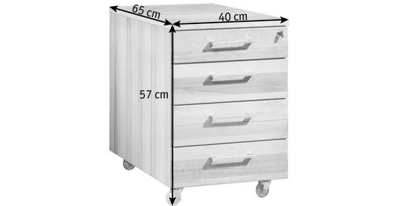 ROLLCONTAINER - Silberfarben/Buchefarben, KONVENTIONELL, Holz/Kunststoff (40/57/65cm) - Linea Natura