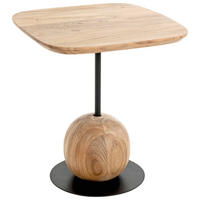 BEISTELLTISCH 45/45/50 cm Akazie massiv Schwarz, Akaziefarben quadratisch  - Schwarz/Akaziefarben, KONVENTIONELL, Holz/Metall (45/45/50cm)