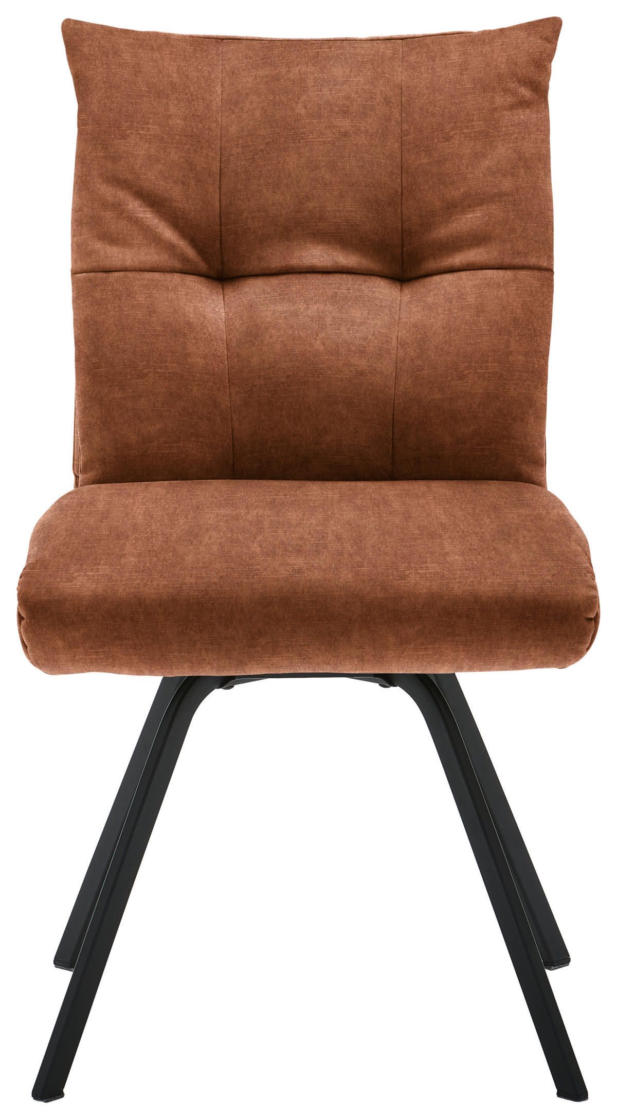 STUHL  in Velours Textil  - Rotbraun/Schwarz, Design, Textil/Metall (50/82/68cm) - Welnova