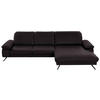 ECKSOFA in Echtleder Dunkelbraun  - Dunkelbraun/Schwarz, Design, Leder/Metall (328/193cm) - Dieter Knoll