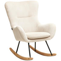 SCHAUKELSESSEL in Cord Creme, Naturfarben, Schwarz  - Creme/Schwarz, MODERN, Holz/Textil (75/102/80cm) - MID.YOU