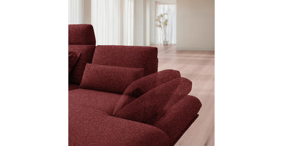 ECKSOFA  in Flachgewebe Rot  234/155 cm  - Rot/Schwarz, Design, Textil/Metall (234/155cm) - Dieter Knoll