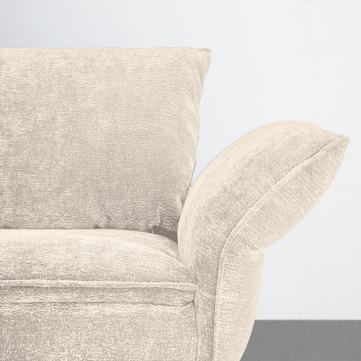 MEGASOFA Flachgewebe Beige  - Beige/Schwarz, Modern, Textil/Metall (272/87/107cm) - MID.YOU