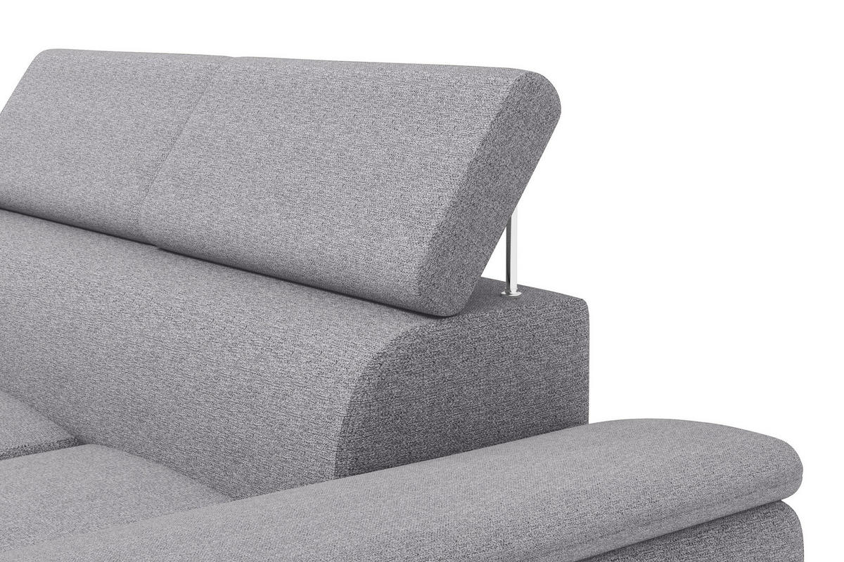 ECKSOFA Grau Flachgewebe  - Schwarz/Grau, KONVENTIONELL, Kunststoff/Textil (220/266cm) - Carryhome