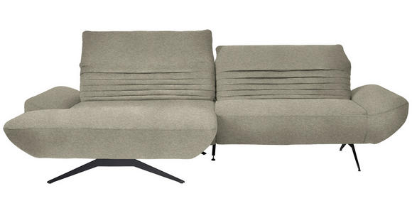 ECKSOFA  in Teddystoff Graubraun  170-195/280 cm  - Graubraun/Schwarz, Design, Textil/Metall (170-195/280cm) - Dieter Knoll
