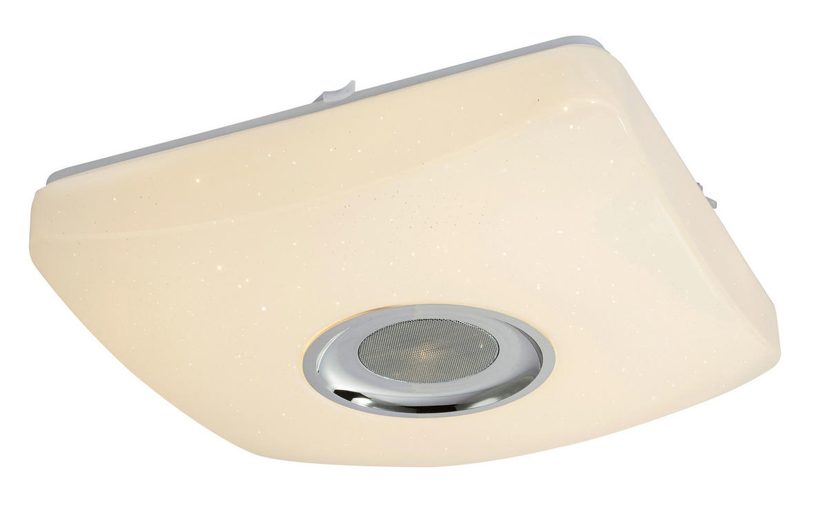 LED-DECKENLEUCHTE 18 W    36,5/36,5/9 cm  - Chromfarben/Weiss, Basics, Kunststoff/Metall (36,5/36,5/9cm) - Globo