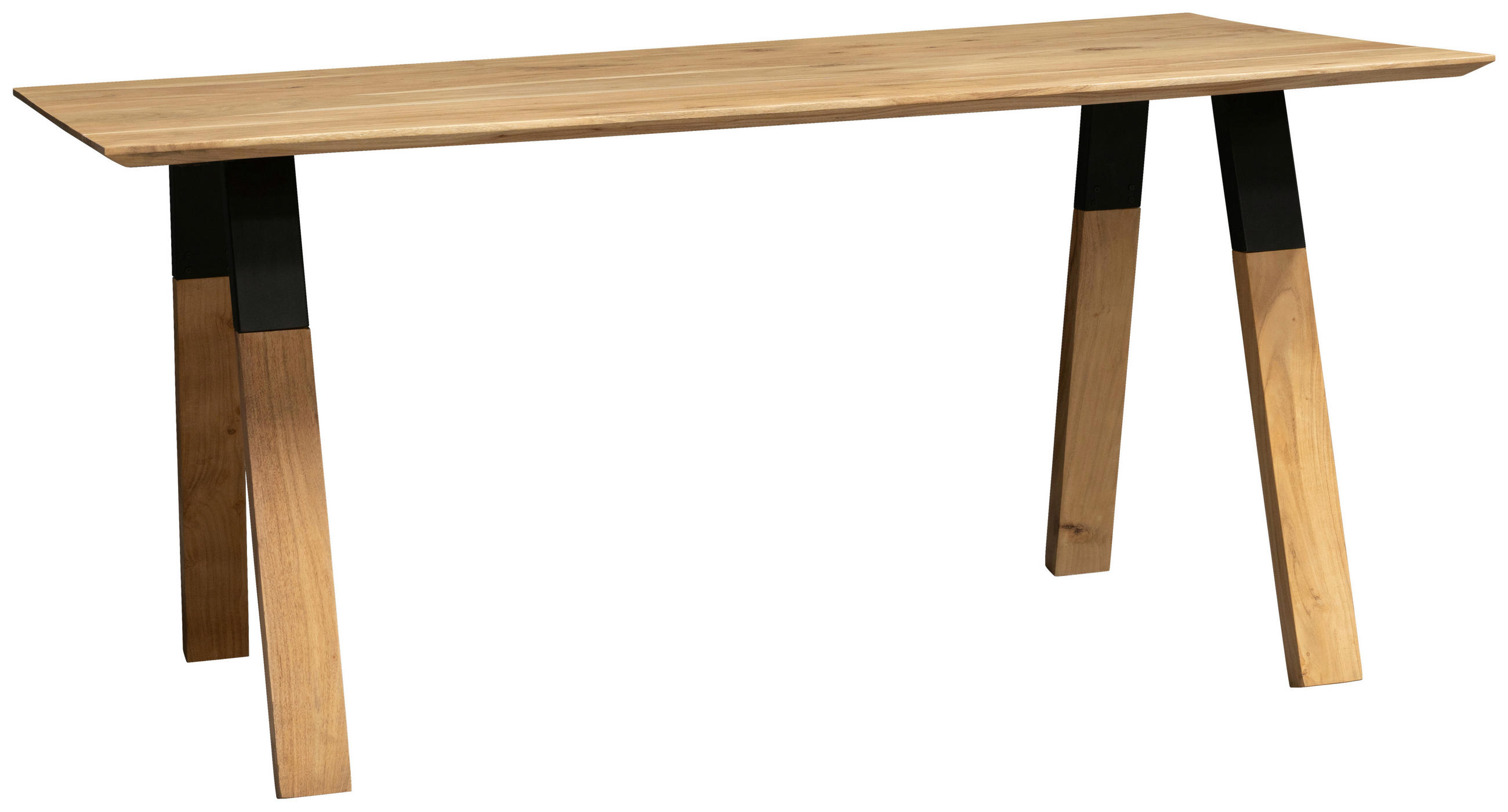 ESSTISCH in Holz, Metall 160/76/90 cm  - Schwarz/Naturfarben, MODERN, Holz/Metall (160/76/90cm) - Livetastic