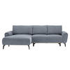 ECKSOFA in Webstoff Blaugrau  - Blaugrau/Schwarz, Design, Textil/Metall (170/272cm) - Welnova