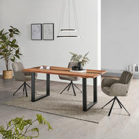 ESSTISCH in Holz, Metall  - Schwarz/Akaziefarben, MODERN, Holz/Metall (180/76/90cm) - Livetastic