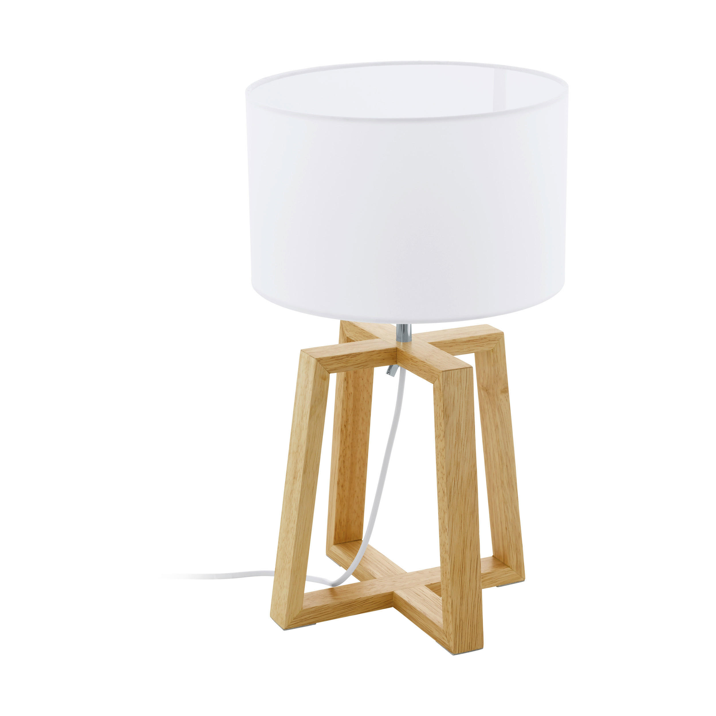 TISCHLEUCHTE 26/44 cm   - Naturfarben/Weiß, Natur, Holz/Textil (26/44cm) - Eglo