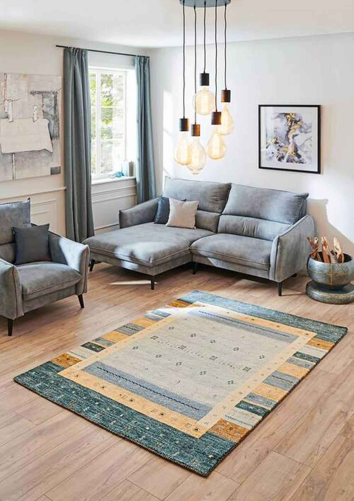 ORIENTALISK MATTA 60/90 cm Baba Jan  - silver, Klassisk, textil (60/90cm) - Cazaris