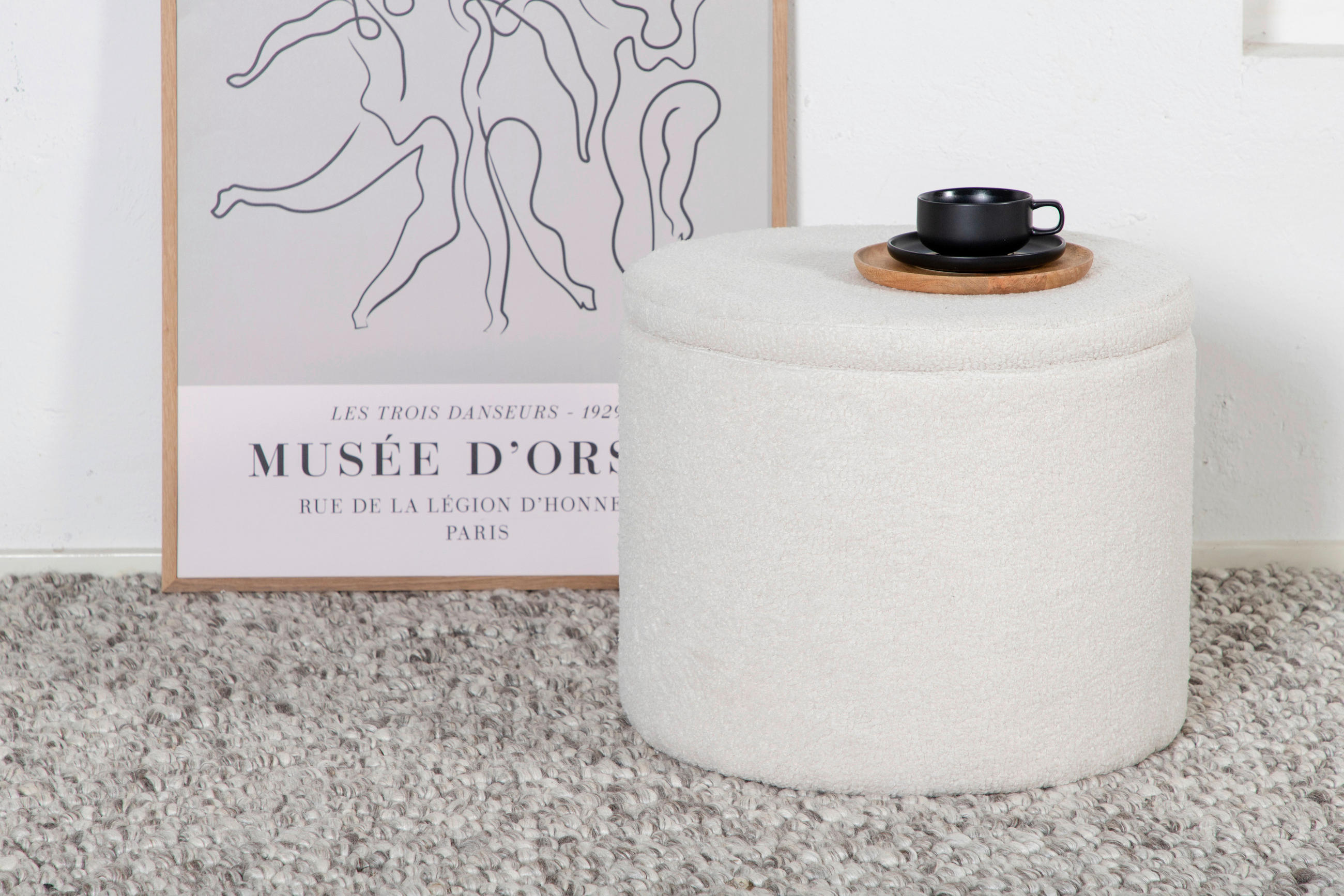 Thumbnail - Livetastic Pouf, Weiß, Textil, Uni, Füllung: Schaumstoff, 51x43x51 cm, Sitzfläche gepolstert, Wohnzimmer, Hocker, Poufs