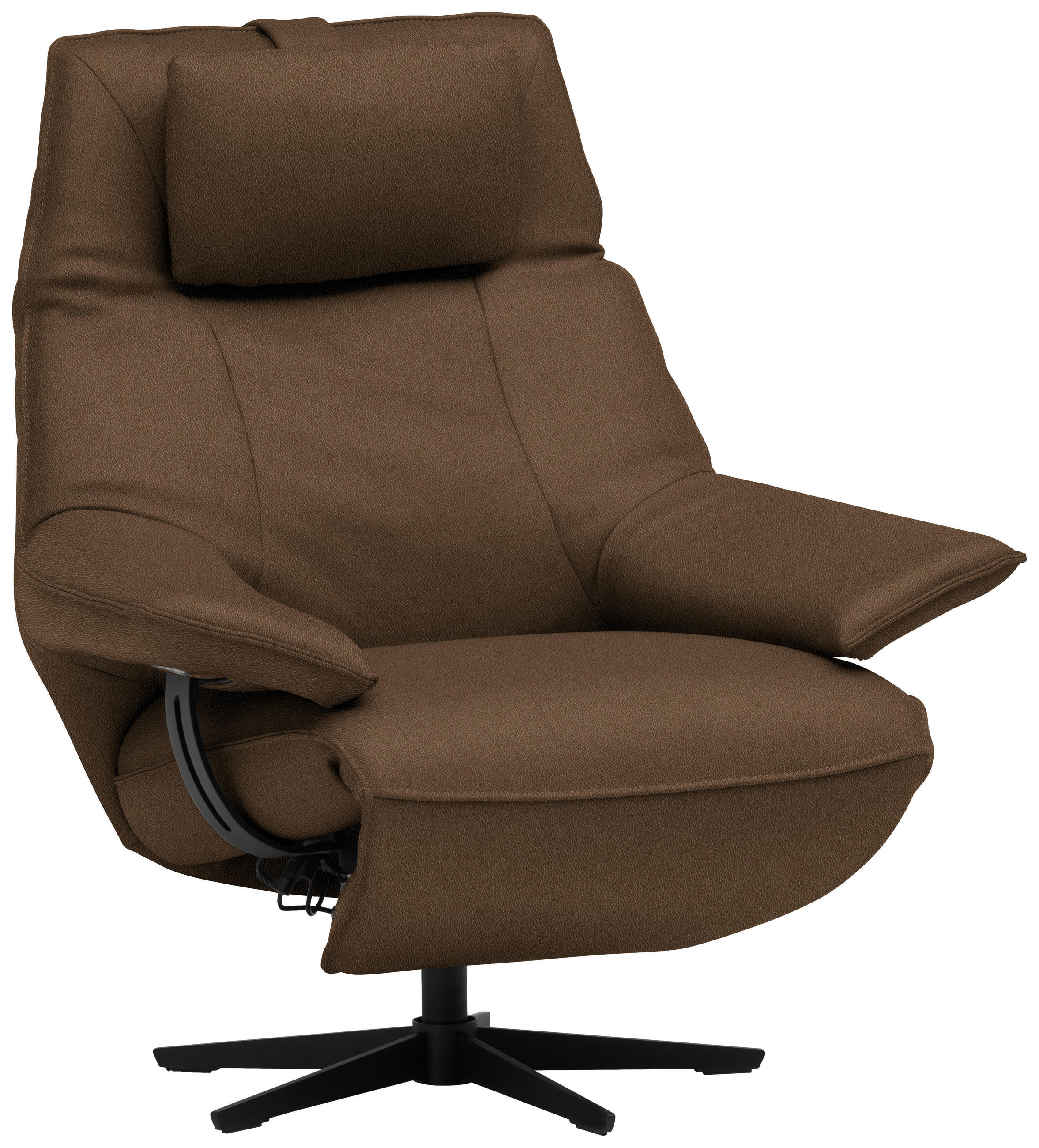 RELAXSESSEL in Leder Khaki  - Khaki/Schwarz, Design, Leder/Metall (92/79/82cm) - Dieter Knoll