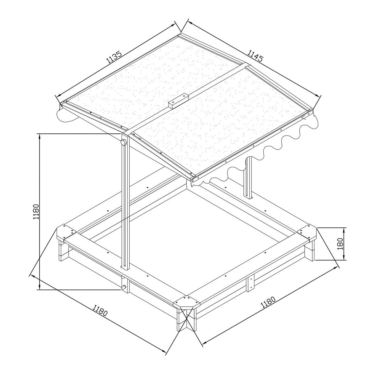 SANDKASTEN  - Braun/Grün, KONVENTIONELL, Holz/Textil (118/118/118cm) - Ambia Garden