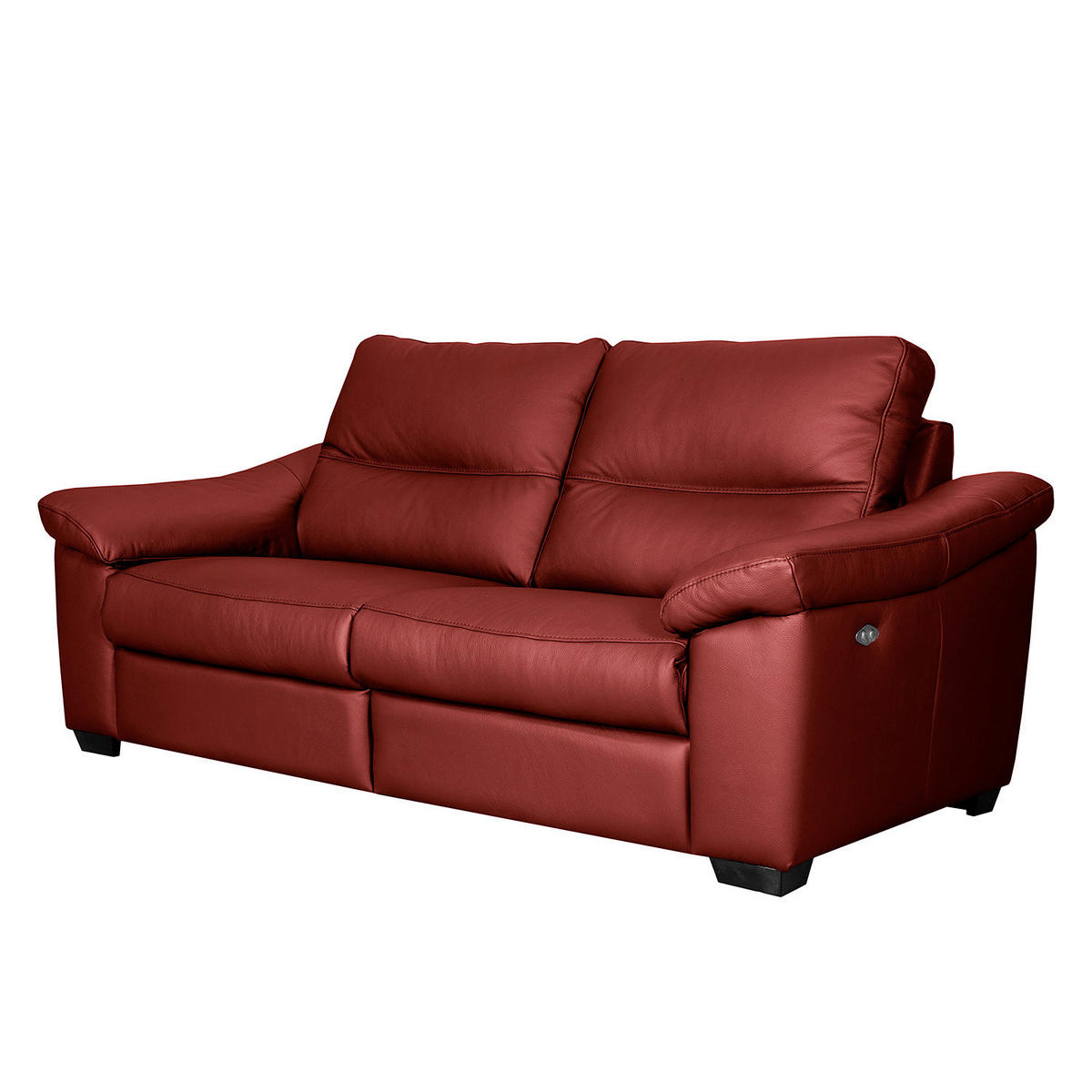2-SITZER-SOFA  in Echtleder Rot   - Rot/Schwarz, Design, Leder/Holz (174/97/97cm) - Livetastic