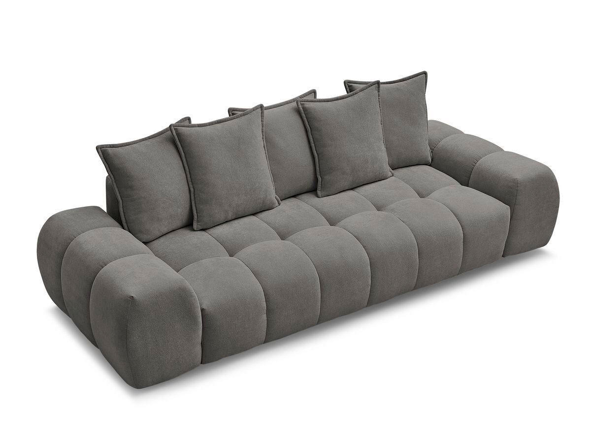 3-SITZER-SOFA EVEREST Struktur Dunkelgrau  - Dunkelgrau/Schwarz, MODERN, Kunststoff/Textil (278/90/115cm)