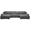 WOHNLANDSCHAFT Anthrazit Cord  - Chromfarben/Anthrazit, KONVENTIONELL, Kunststoff/Textil (180/376/180cm) - Carryhome