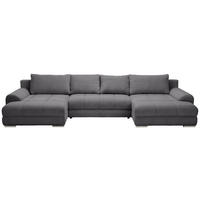 WOHNLANDSCHAFT in Cord Anthrazit  - Chromfarben/Anthrazit, KONVENTIONELL, Kunststoff/Textil (180/376/180cm) - Carryhome