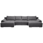 WOHNLANDSCHAFT in Cord Anthrazit  - Chromfarben/Anthrazit, KONVENTIONELL, Kunststoff/Textil (180/376/180cm) - Carryhome