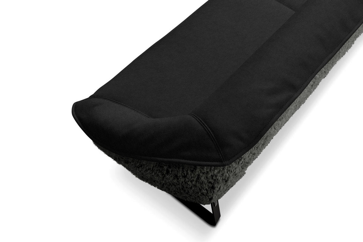 SITZBANK 229/88/80 cm  in Anthrazit  - Anthrazit/Schwarz, Design, Leder/Holz (229/88/80cm) - Koinor