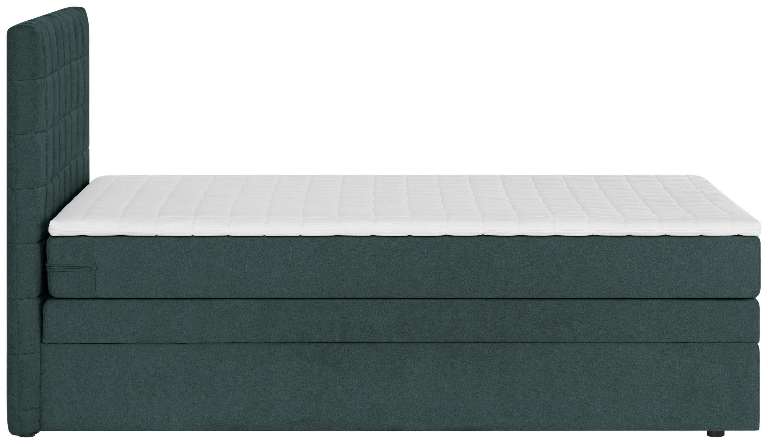 Thumbnail - Welnova Boxspringbett, Türkis, Textil, H5, 7-Zonen, Höhe ca. 17 cm, 100x200 cm, Bettkasten, Stoffauswahl, in verschieden...