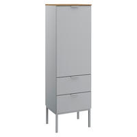 KOMMODE 40/138/42 cm Grau, Eichefarben  - Eichefarben/Alufarben, Trend, Holzwerkstoff/Kunststoff (40/138/42cm) - Stylife