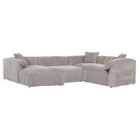 WOHNLANDSCHAFT in Flachgewebe Braun  - Schwarz/Braun, Modern, Kunststoff/Textil (178/356/225cm) - Carryhome