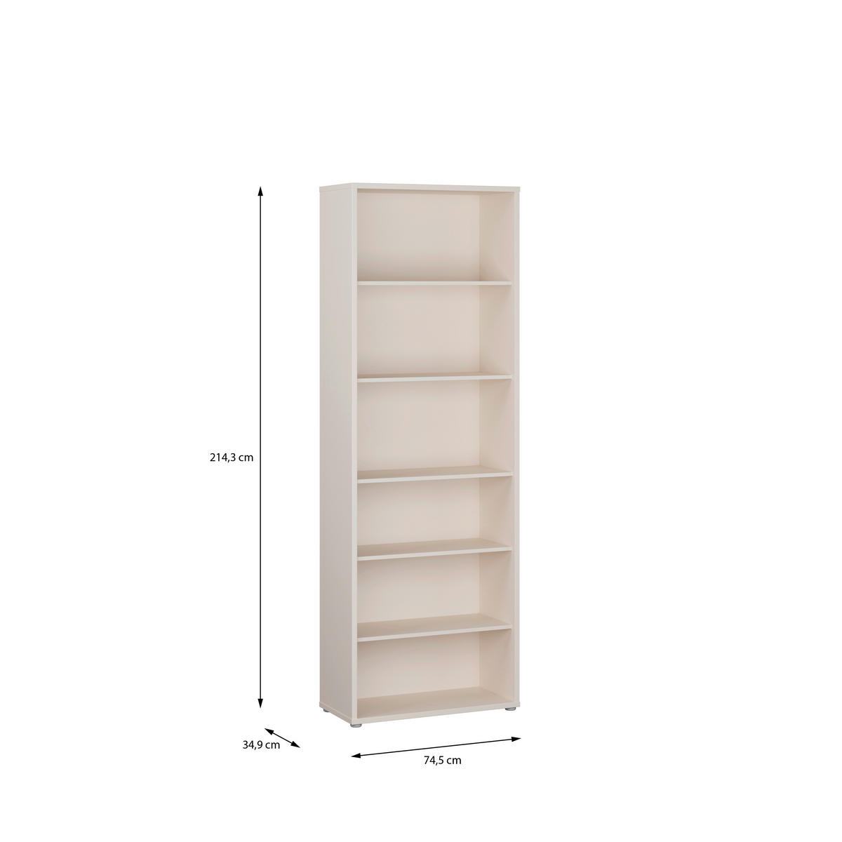 REGAL 74,5/214,3/34,9 cm peščene barve  - peščene barve, Moderno, leseni material (74,5/214,3/34,9cm) - Carryhome