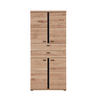 AKTENSCHRANK Schwarz, Eschefarben, Eiche Artisan  - Eschefarben/Schwarz, MODERN, Holzwerkstoff (90/203/38cm) - MID.YOU