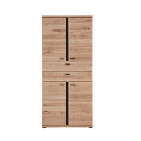 AKTENSCHRANK Schwarz, Eschefarben, Eiche Artisan  - Eschefarben/Schwarz, MODERN, Holzwerkstoff (90/203/38cm) - MID.YOU