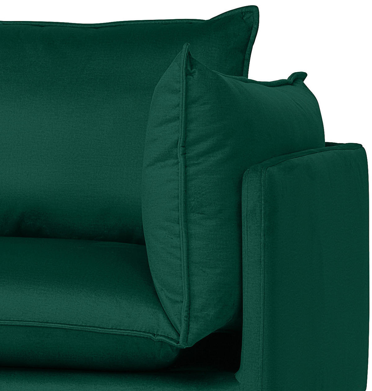 ECKSOFA in Samt Grün  - Schwarz/Grün, Design, Textil/Metall (200/241cm) - Carryhome