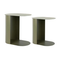 BEISTELLTISCHSET Riqueza rund Grün  - Grün, Basics, Metall (45/30/48cm) - Karlsson