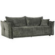 BOXSPRINGSOFA Chenille Dunkelgrün  - Dunkelgrün/Schwarz, MODERN, Kunststoff/Textil (235/95/108cm) - Hom`in