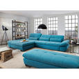 ECKSOFA Türkis Mikrofaser  - Türkis/Schwarz, Design, Textil/Metall (204/341cm) - Xora