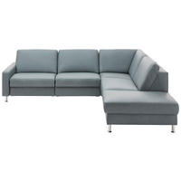 ECKSOFA in Echtleder Grau  275/242 cm  - Alufarben/Grau, Design, Leder/Metall (275/242cm) - Dieter Knoll