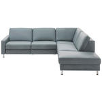 ECKSOFA  in Echtleder Grau  275/242 cm  - Alufarben/Grau, Design, Leder/Metall (275/242cm) - Dieter Knoll
