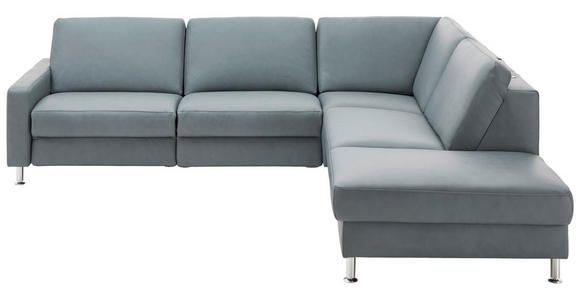 ECKSOFA  in Echtleder Grau  275/242 cm  - Alufarben/Grau, Design, Leder/Metall (275/242cm) - Dieter Knoll