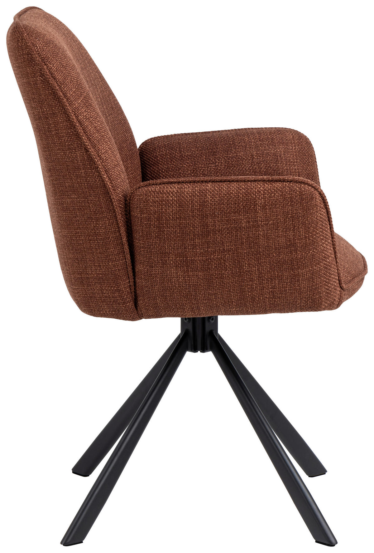 ARMLEHNSTUHL  in Webstoff  - Terracotta/Schwarz, Trend, Textil/Metall (61/88,5/63cm) - MID.YOU