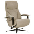 RELAXSESSEL in Leder Beige  - Beige/Schwarz, Design, Leder/Metall (75/106/88cm) - Dieter Knoll
