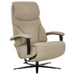 RELAXSESSEL in Leder Beige  - Beige/Schwarz, Design, Leder/Metall (75/106/88cm) - Dieter Knoll