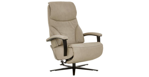 RELAXSESSEL in Leder Beige  - Beige/Schwarz, Design, Leder/Metall (75/106/88cm) - Dieter Knoll