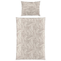 BETTWÄSCHE Makosatin 140/200 cm  - Sandfarben/Weiß, Basics, Textil (140/200cm) - Fleuresse