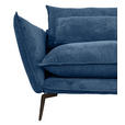 ECKSOFA in Webstoff Blau  - Blau/Schwarz, Design, Textil/Metall (338/165cm) - Hom`in