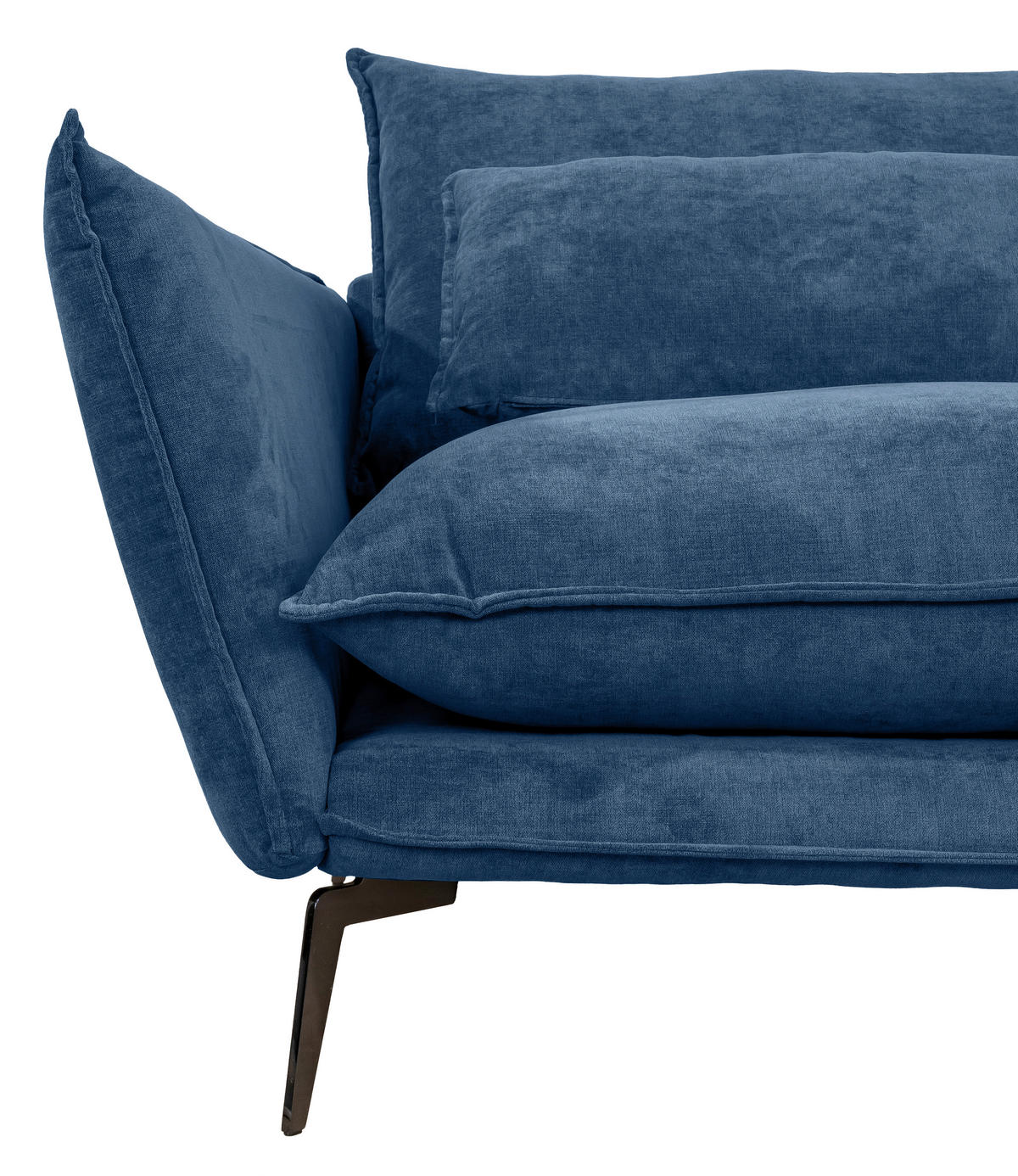 ECKSOFA in Webstoff Blau  338/165 cm  - Blau/Schwarz, Design, Textil/Metall (338/165cm) - Hom`in
