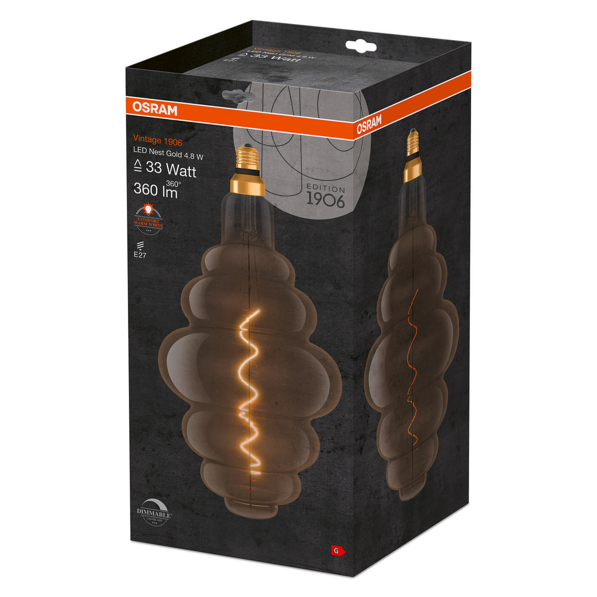 LED-LEUCHTMITTEL   E27 4,8 W  - Goldfarben, Basics, Glas (20/40,5cm) - Ledvance